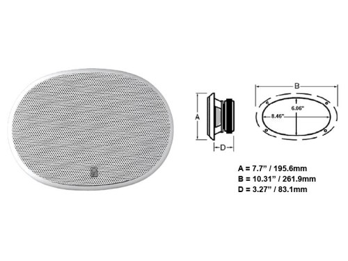 White NEW PolyPlanar 9/" x 6/" Oval Speaker Replacement Grille